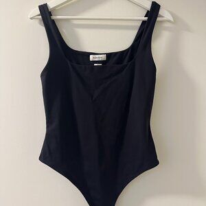Aritzia Black Contour Bodysuit with Square Neck